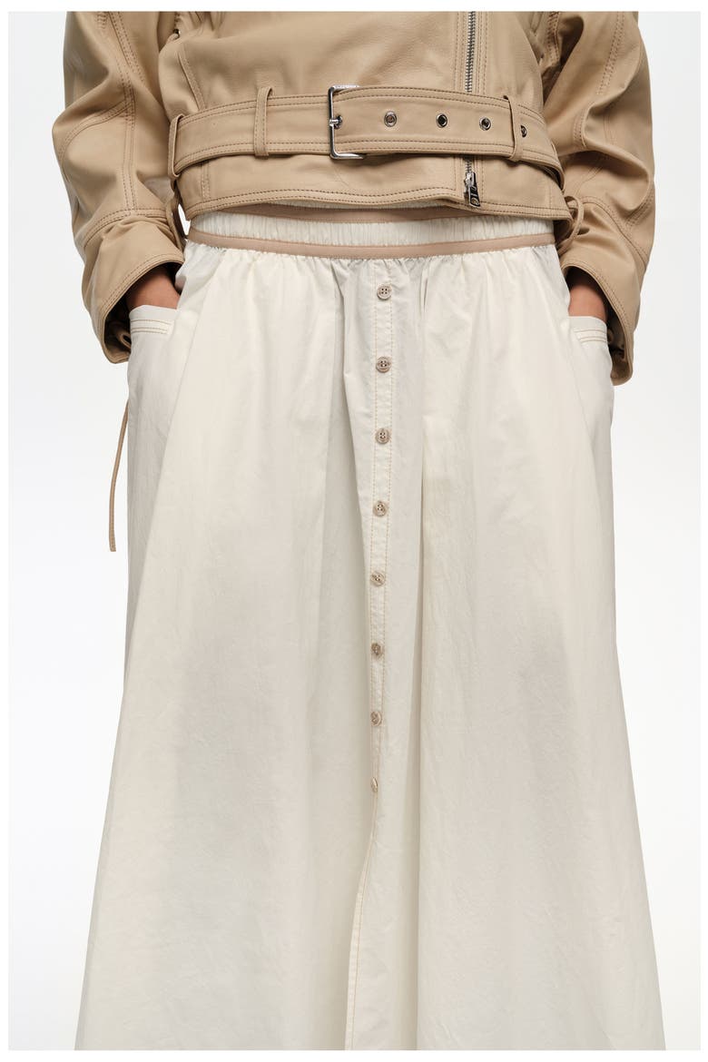 A-Line Skirt With Buttons, Alternate, color, IVORY