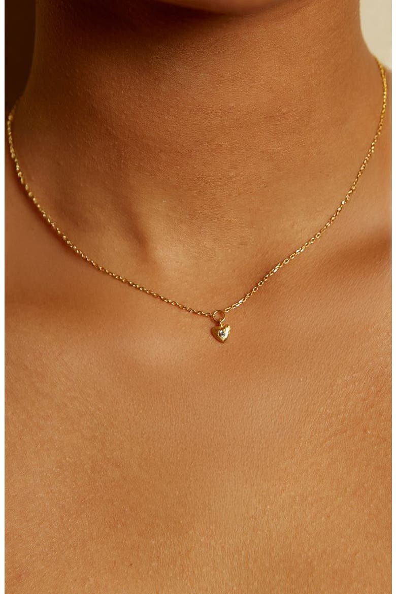 Boundless Love Mini Heart Pendant Necklace, Alternate, color, Gold