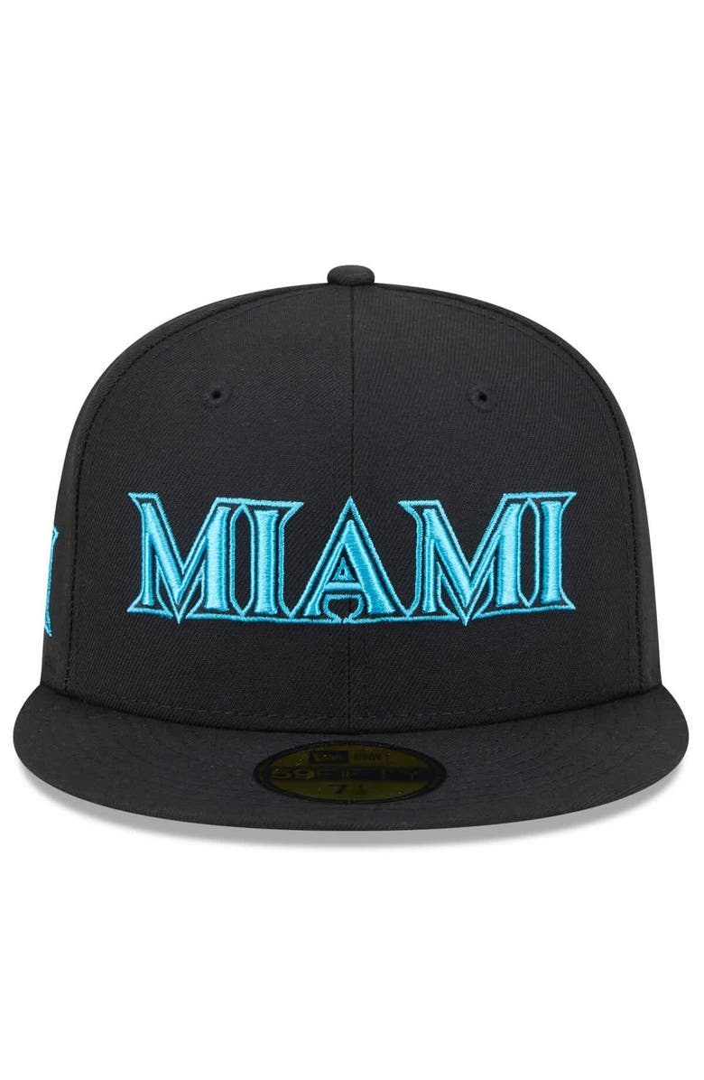 New Era Men's New Era Black Miami Marlins 2025 City Connect 59FIFTY Fitted Hat, Alternate, color, Black