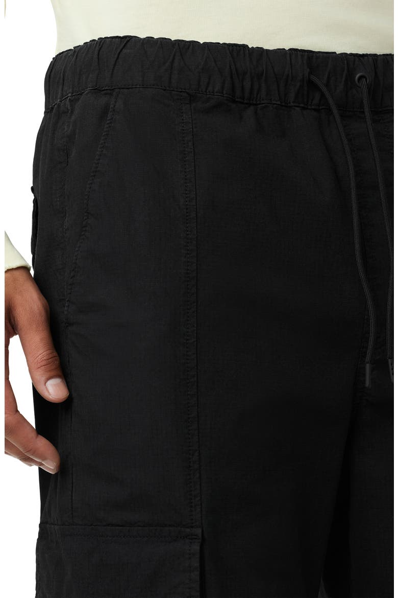 Drawstring Stretch Cotton Cargo Pants, Alternate, color, BLACK