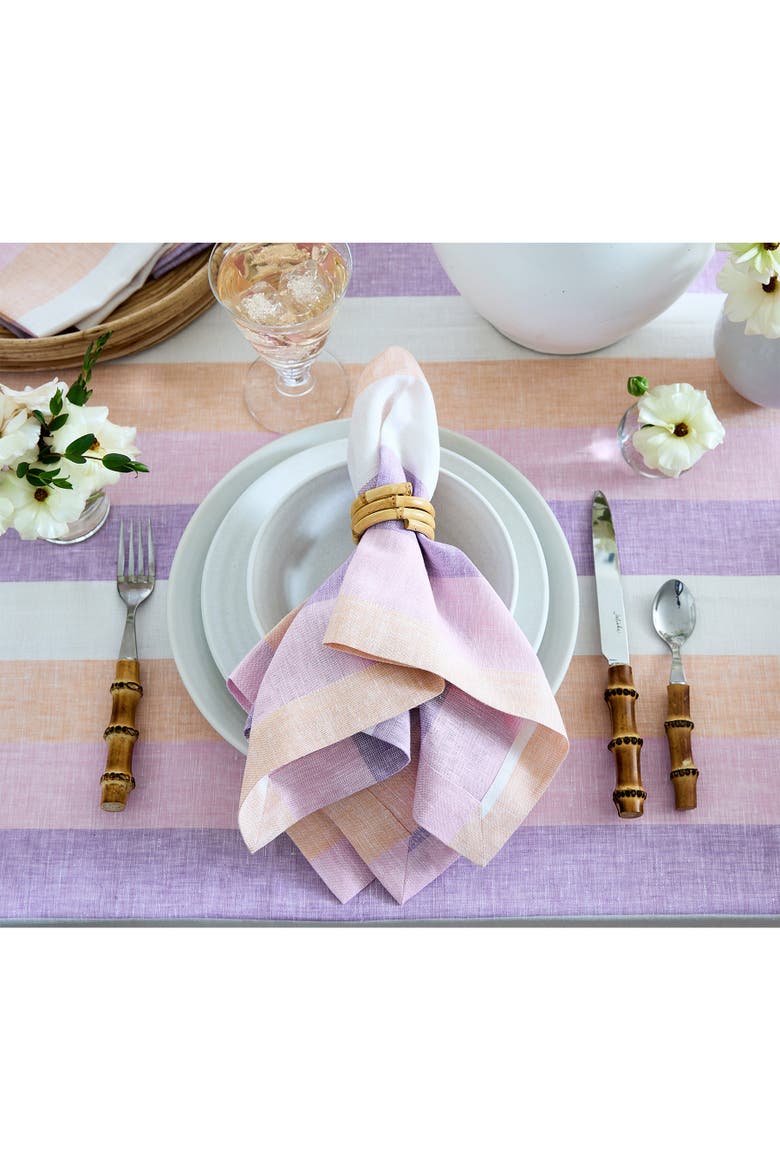 Linen Dinner Napkins Set of 4, 20 x 20" - Gelato Stripe, Alternate, color, Gelato