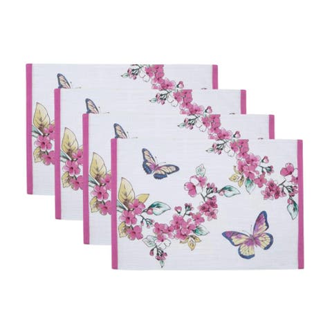 Butterfly Meadow Floral Placemats Set Of 4