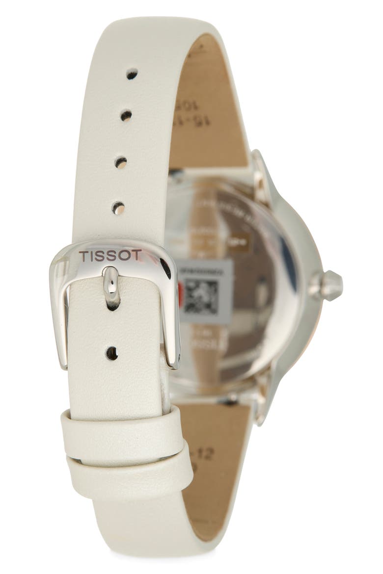 Odaci-T Leather Strap Watch, 33mm, Alternate, color, SILVER