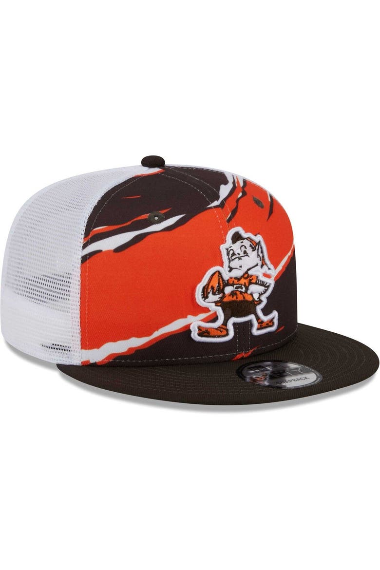 Men's New Era Brown Cleveland Browns Historic Tear Trucker 9FIFTY Snapback Hat, Alternate, color, Brown