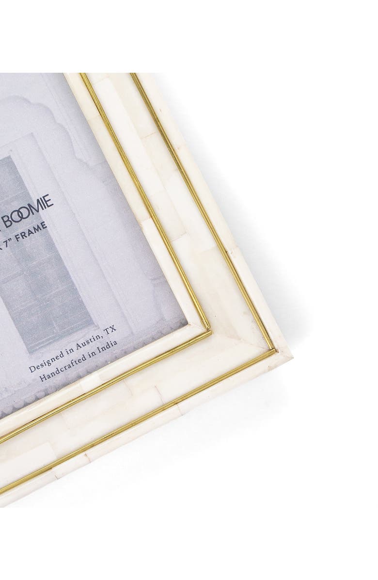 Matr Boomie Pravina Picture Frame - Carved Bone, Brass Inlay, Alternate, color, Bone - 5X7