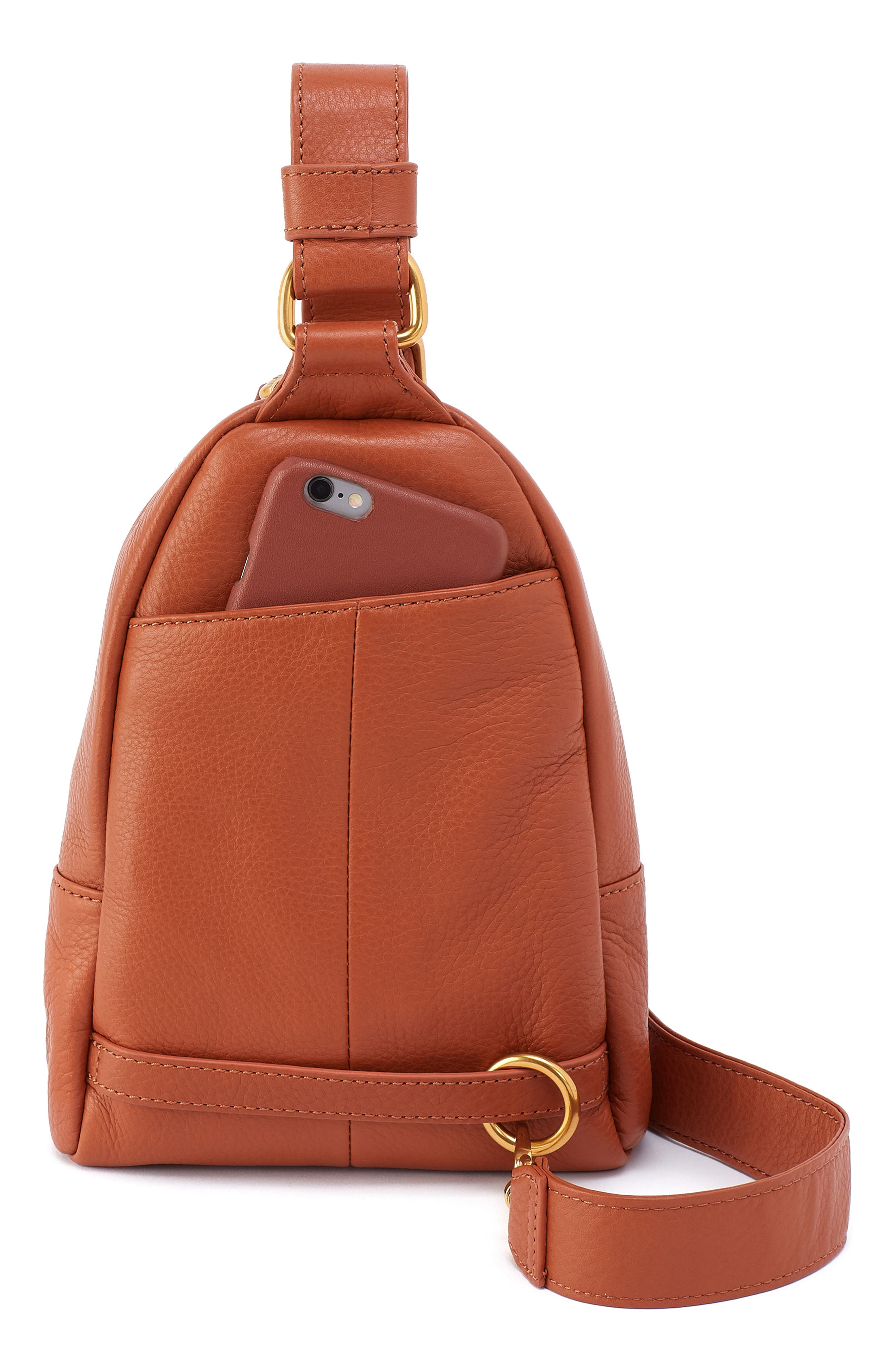 HOBO Fern Leather Sling Bag, Alternate, color, Warm Honey