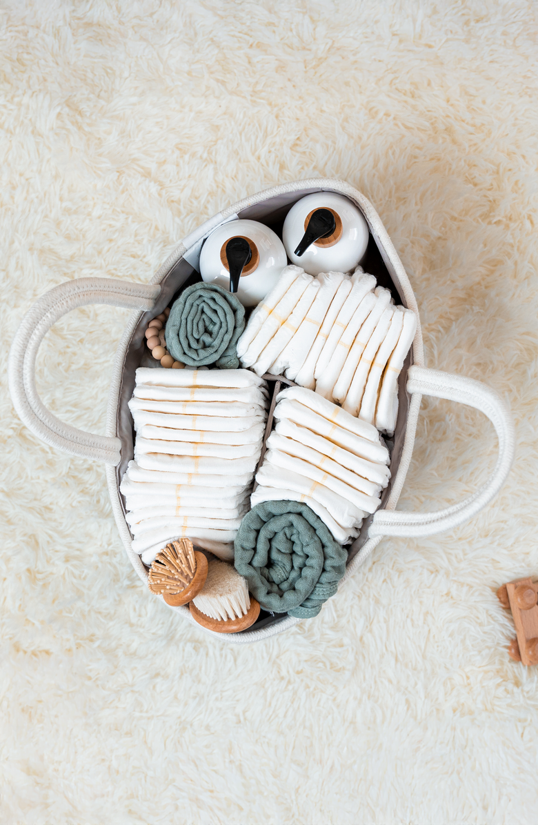 Comfy Cubs Rope Diaper Caddy, Alternate, color, Sage