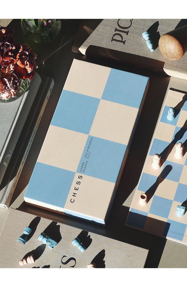 PRINTWORKS Chess Game Set, Alternate, color, Blue/ White