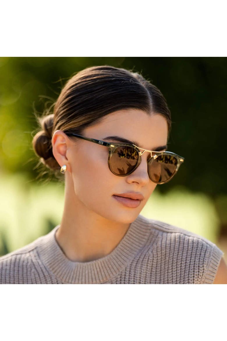 Skyler - 48mm Metal Bridge Round Polarized Sunglasses, Alternate, color, Desert Sage