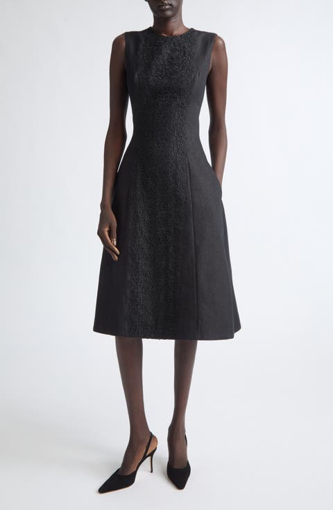 Guipure Lace Detail Sleeveless Denim Dress