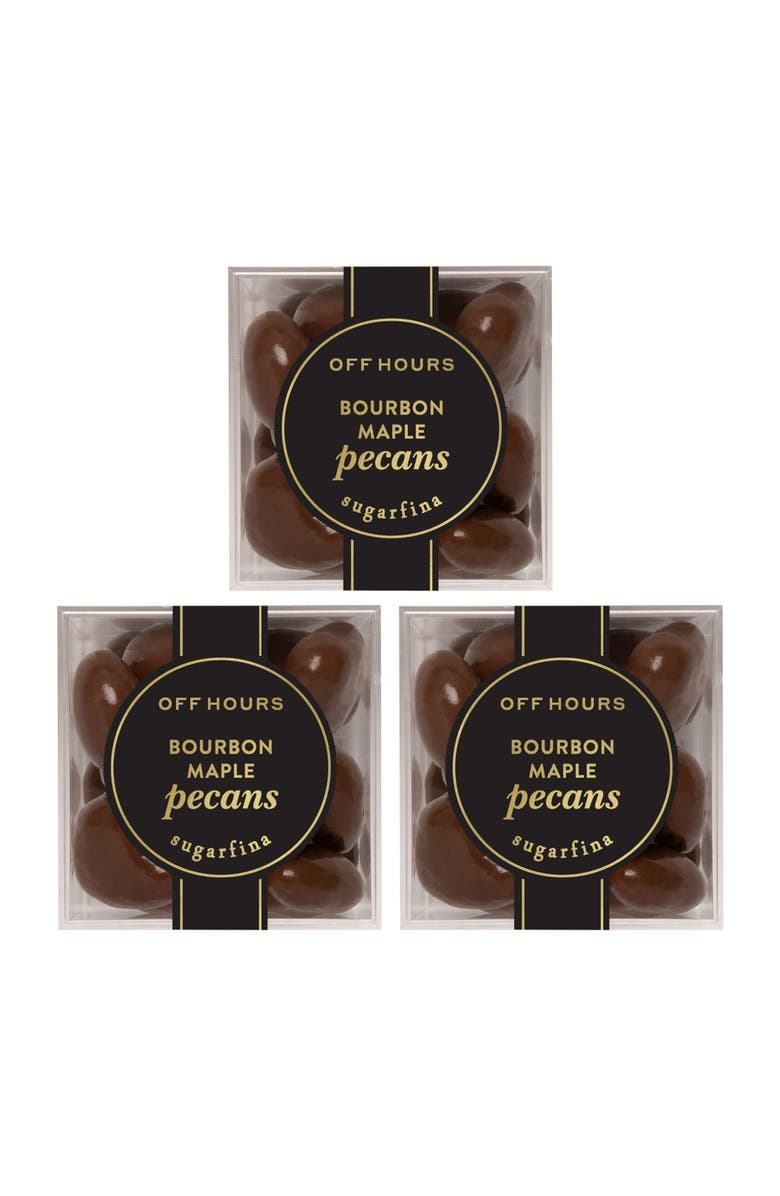 sugarfina Off Hours Set of 3 Bourbon Maple Pecan Candy Cubes, Main, color, Brown