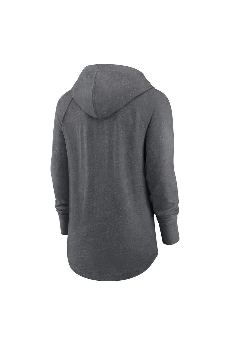 Women's Nike Heather Charcoal Chicago Bears Raglan Funnel Neck Pullover Hoodie, Alternate, color, Heather Charcoal