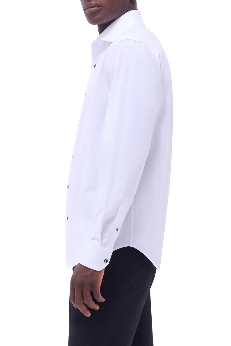 Devon OoohCotton® Solid Button-Up Shirt, Alternate, color, WHITE