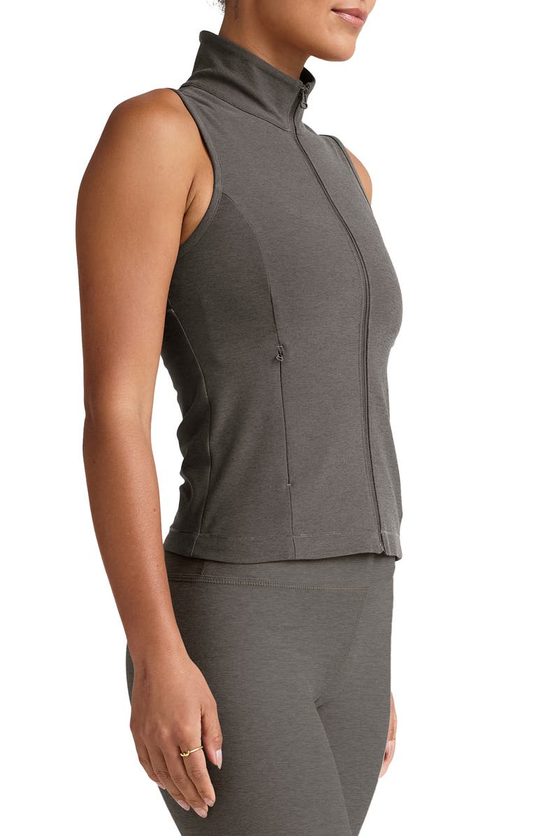 Beyond Yoga Venice Zip Front Performance Vest, Alternate, color, True Gray Heather