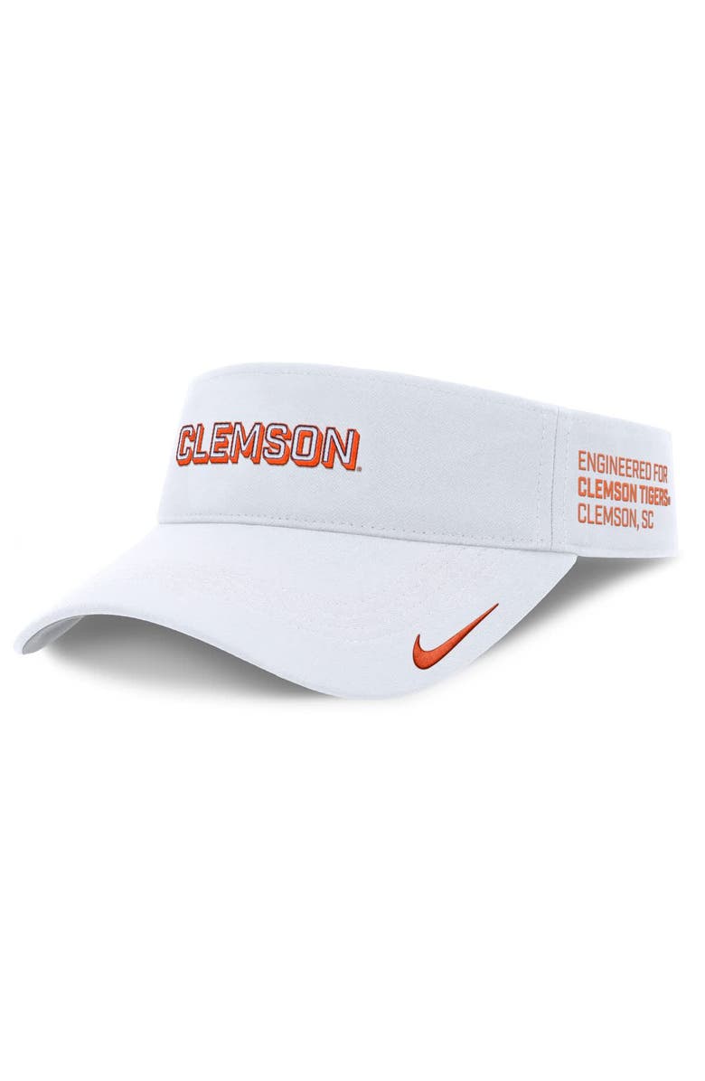 Nike Men's Nike White Clemson Tigers 2025 On-Field Gameday Performance Ace Adjustable Visor, Main, color, White