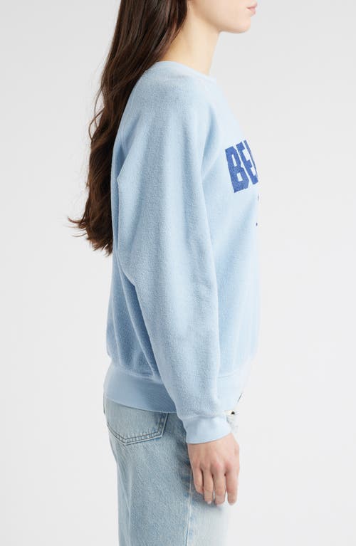 Daydreamer Beach Please Cotton Graphic Sweatshirt In Powder Blue