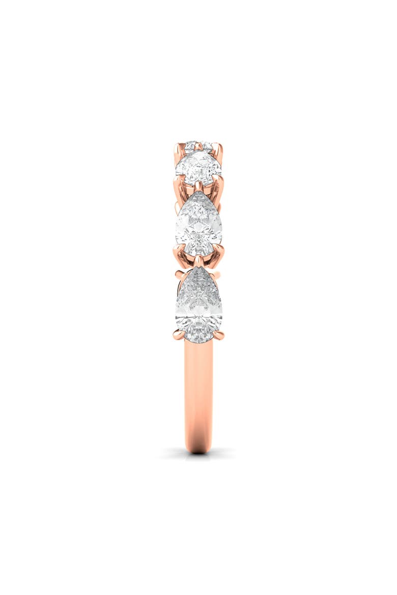 Pear Cut Lab Created Diamond Half Eternity Ring, Alternate, color, ROSE GOLD