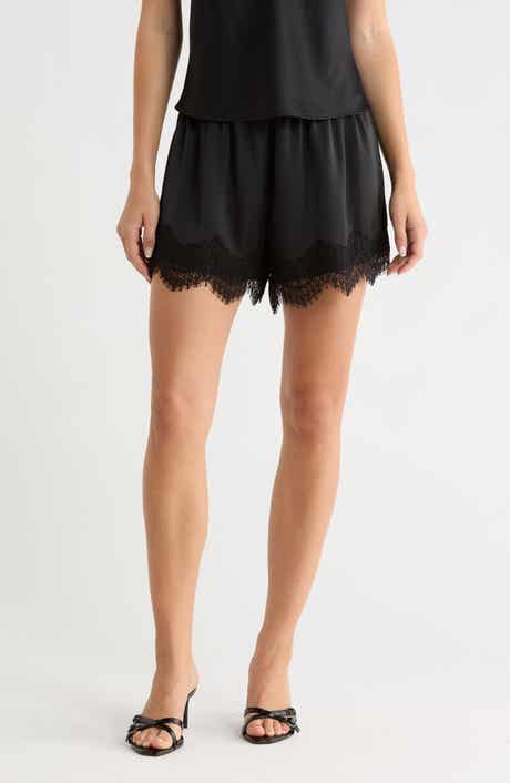 WAYF Lace Trim Pull-On Shorts