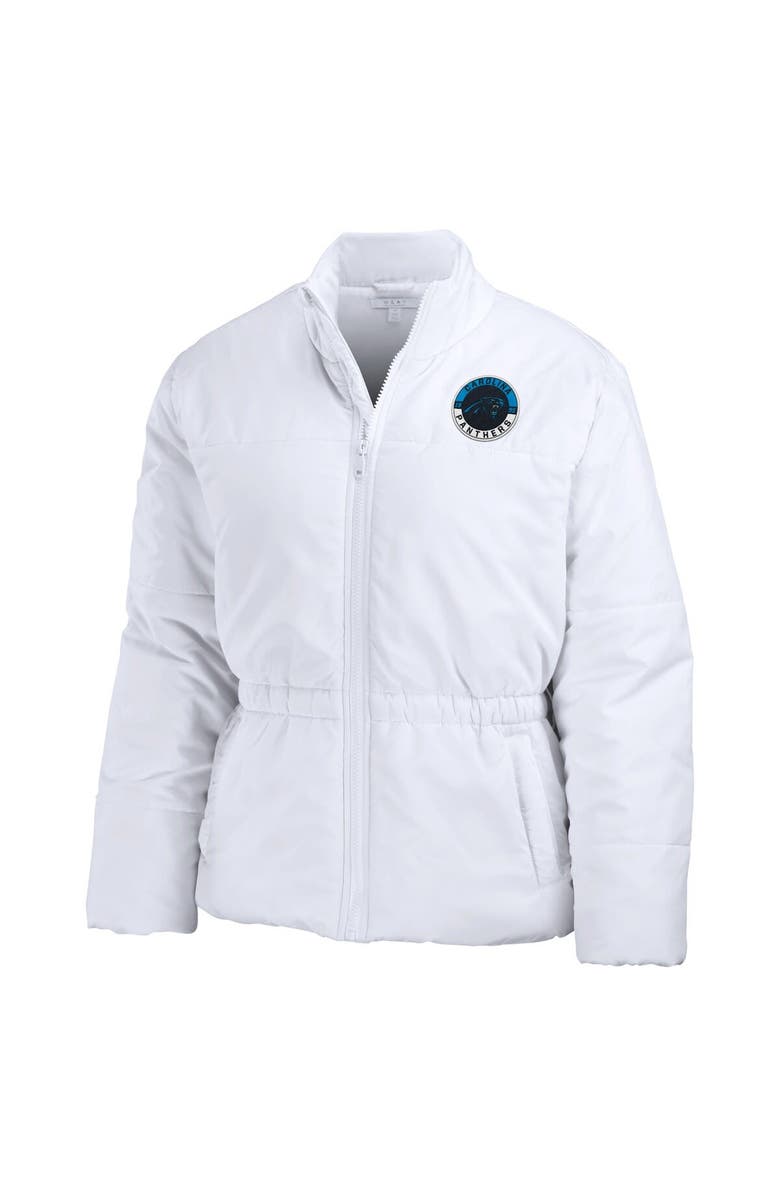 WEAR by Erin Andrews Women's WEAR by Erin Andrews  White Carolina Panthers Packaway Full-Zip Puffer Jacket, Alternate, color, White