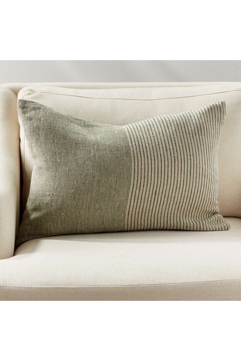 Otis Pinstripe Lumbar Pillow, Alternate, color, Beige