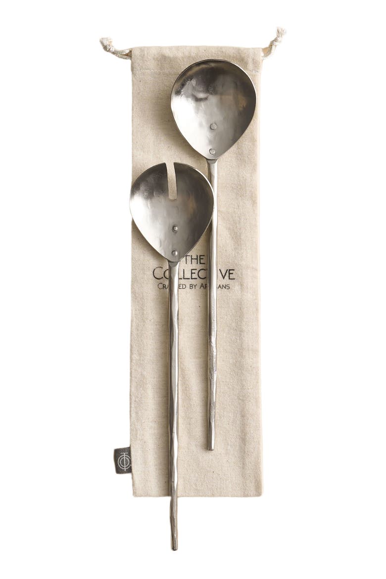 Forge Pewter Salad Servers - Set of 2, Main, color, Gray