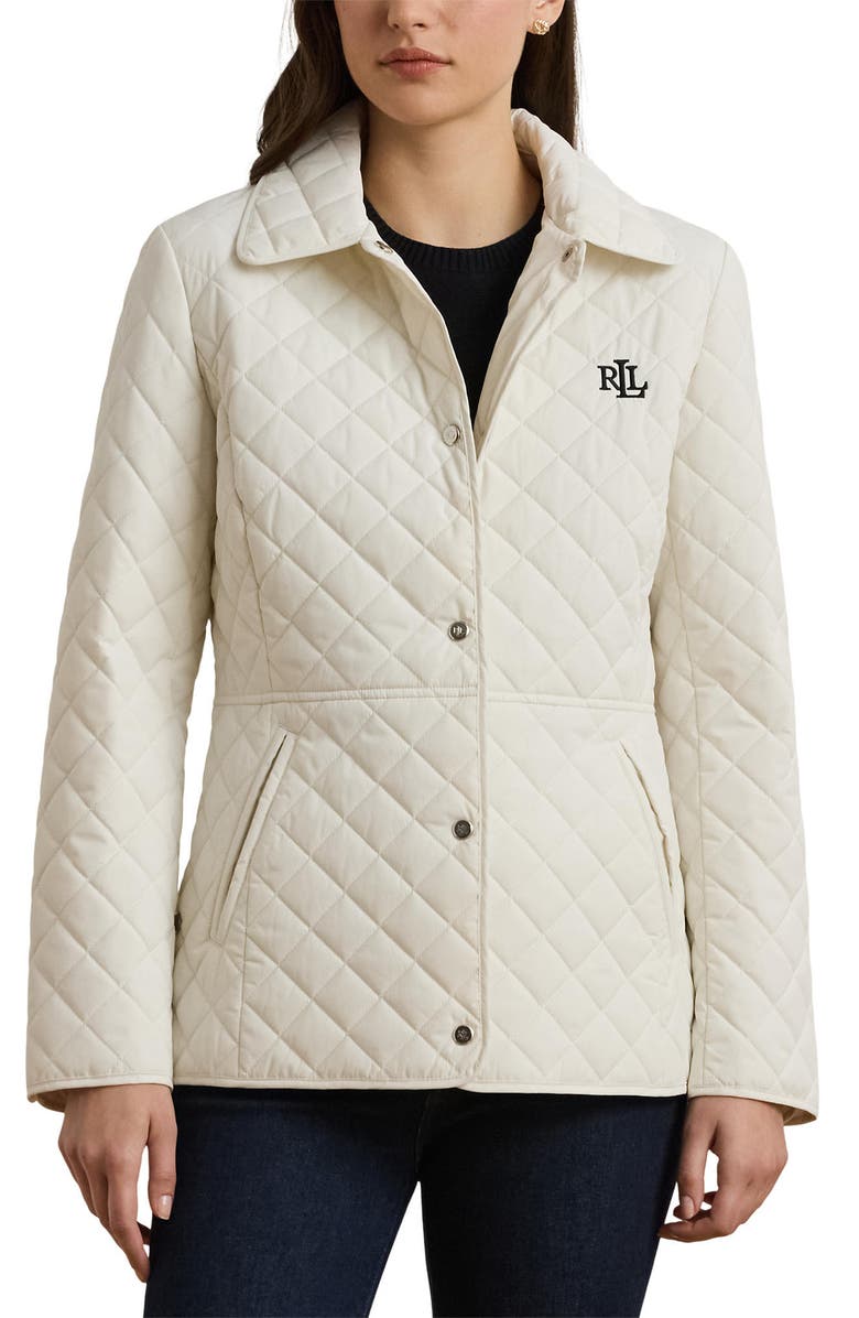 Lauren Ralph Lauren Diamond Quilted Jacket, Main, color, White