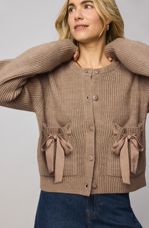 Splendid Stassi Satin Tie Cardigan In Brown