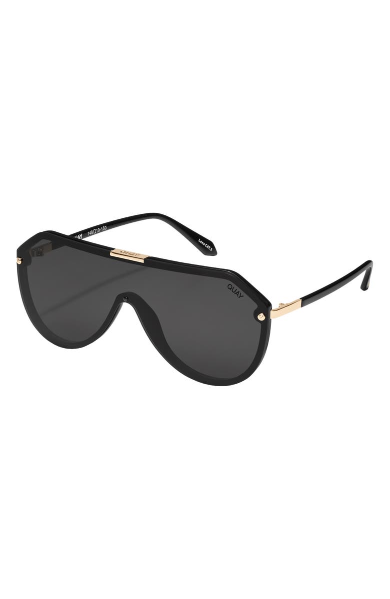 QUAY Show Biz 148mm Shield Sunglasses, Alternate, color,