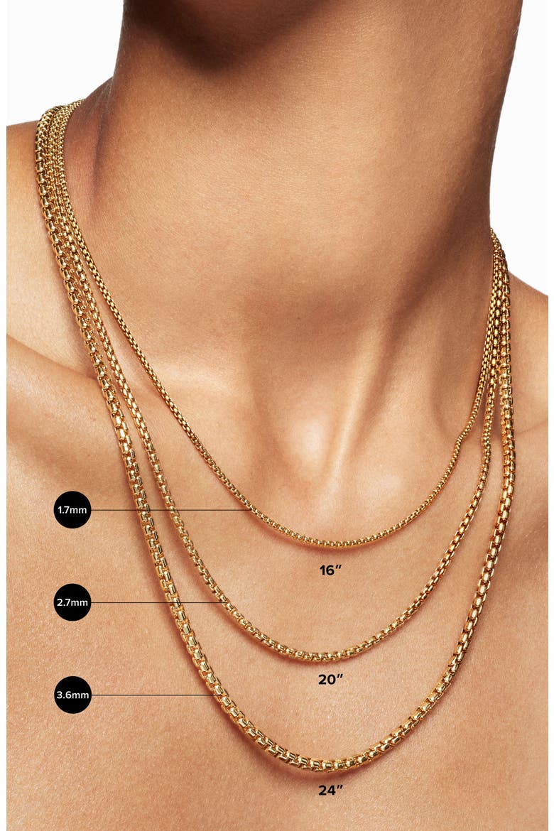 Box Chain Necklace in 18k Yellow Gold, 2.7mm, Alternate, color, GOLD