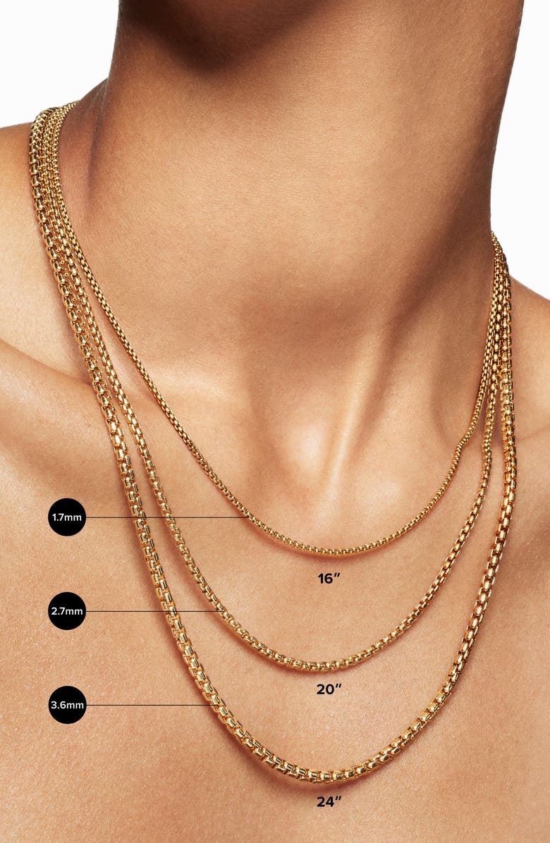 David Yurman Box Chain Necklace in 18K Gold, 1.7mm, Alternate, color, Gold