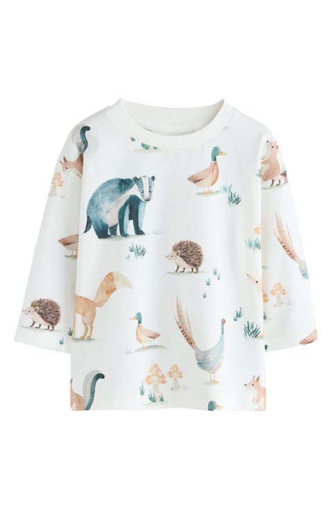 Kids' Watercolor Animal Print T-Shirt