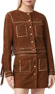 AllSaints Alice Fringe Suede Western Jacket