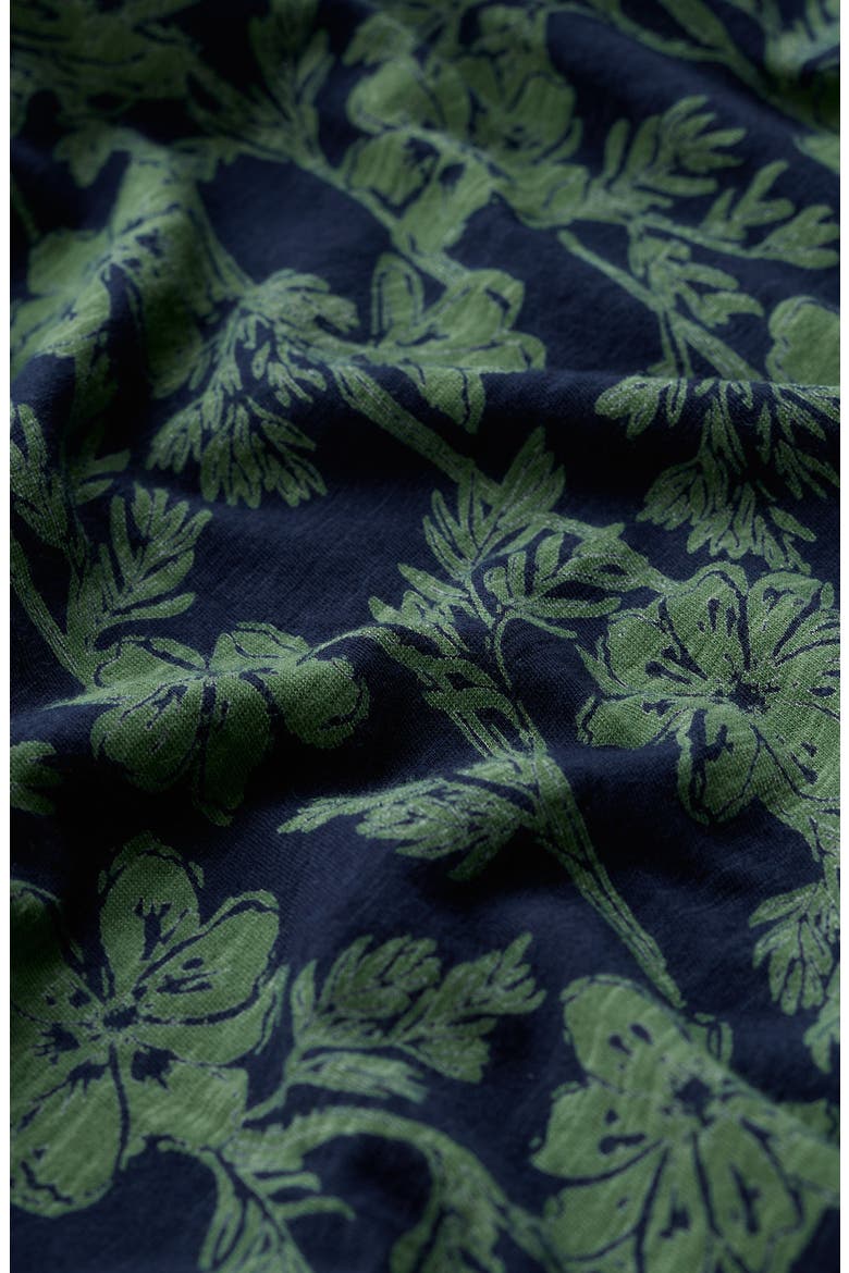 Enor Floral Print Organic Cotton Fit & Flare Midi Dress, Alternate, color, COSMOS STEMS MARITIME