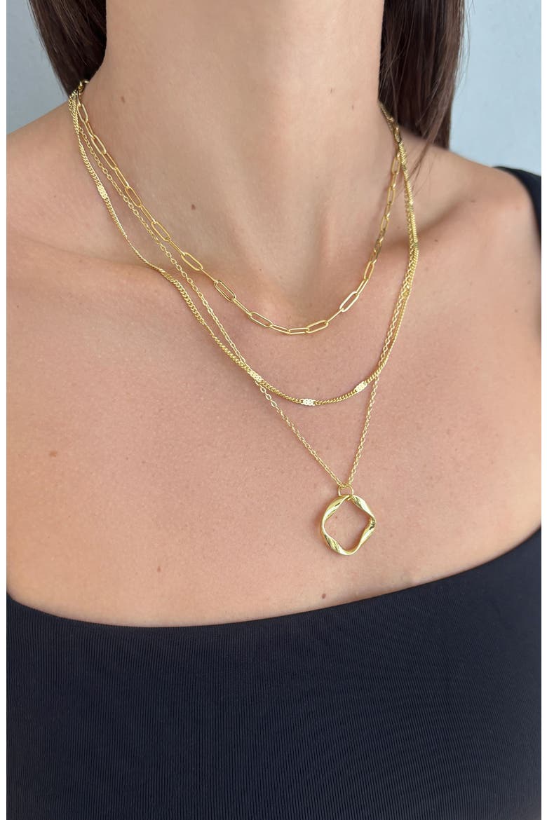 Set of 3 Assorted Chain Necklaces, Alternate, color, GOLD