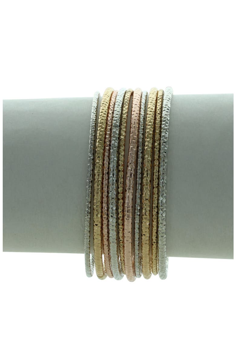 Inaya Set of 10 Bangle Bracelets, Alternate, color, GOLD MULTI