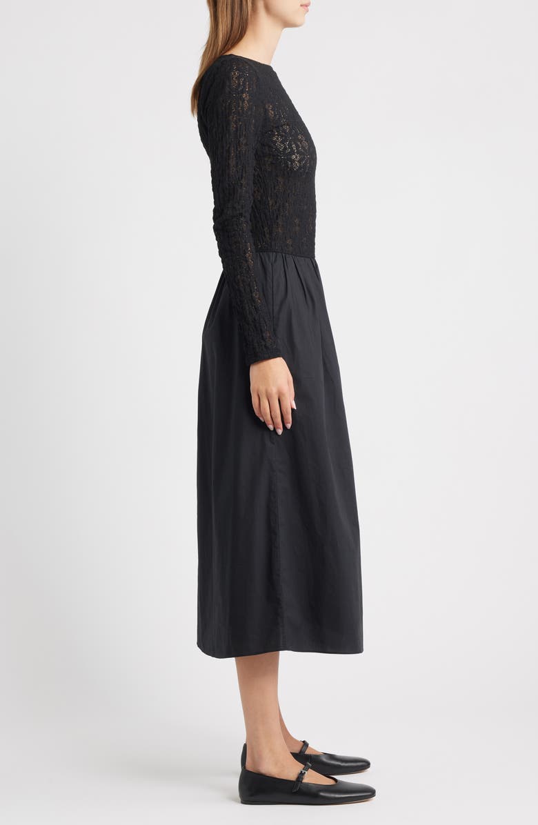 Rails Amberly Lace Bodice Flared Maxi Dress, Alternate, color, Black Lace