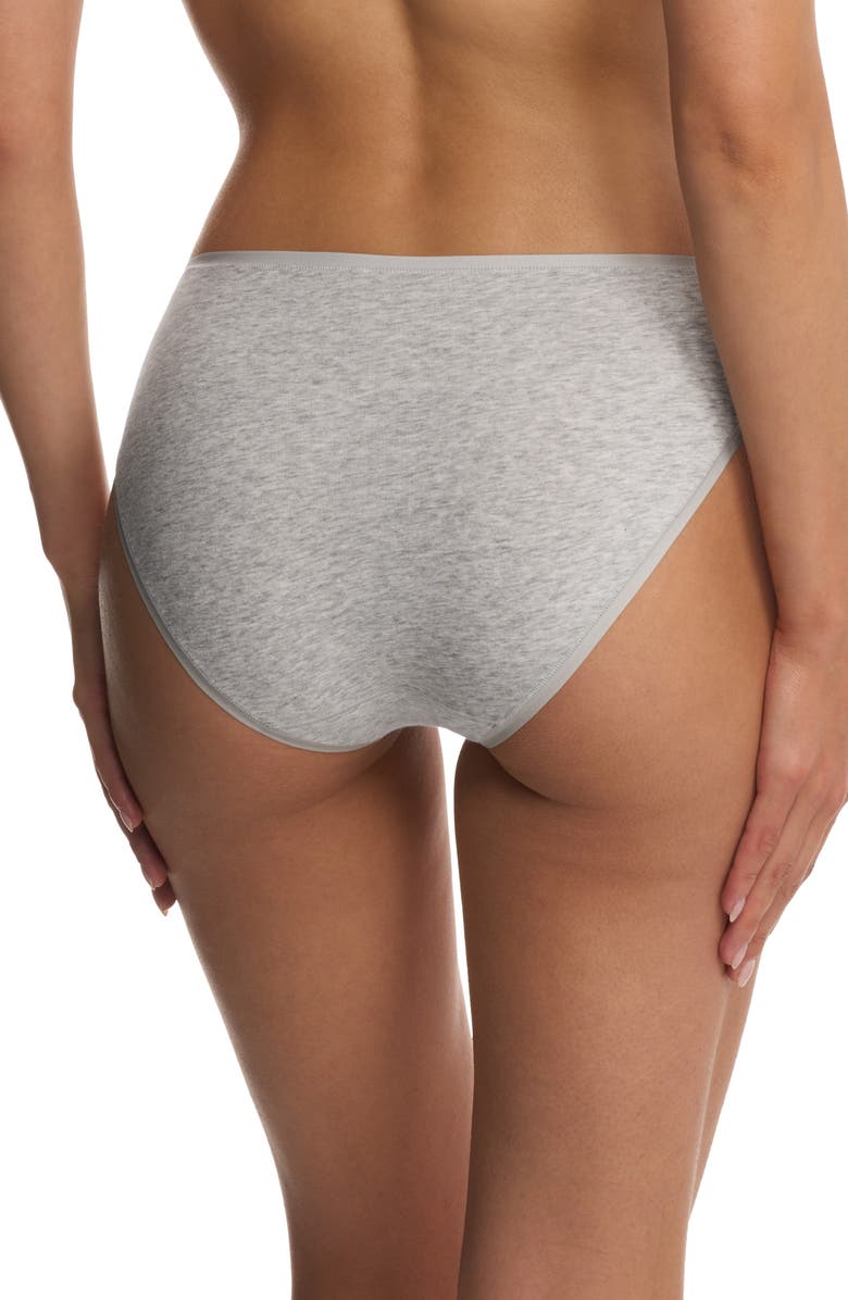 Natori Bliss Bare Cotton Bikini, Alternate, color, Light Grey Heather