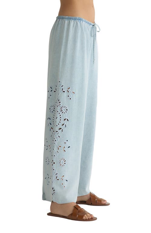 Bella Dahl Linen Side Embroidered Beach Pants