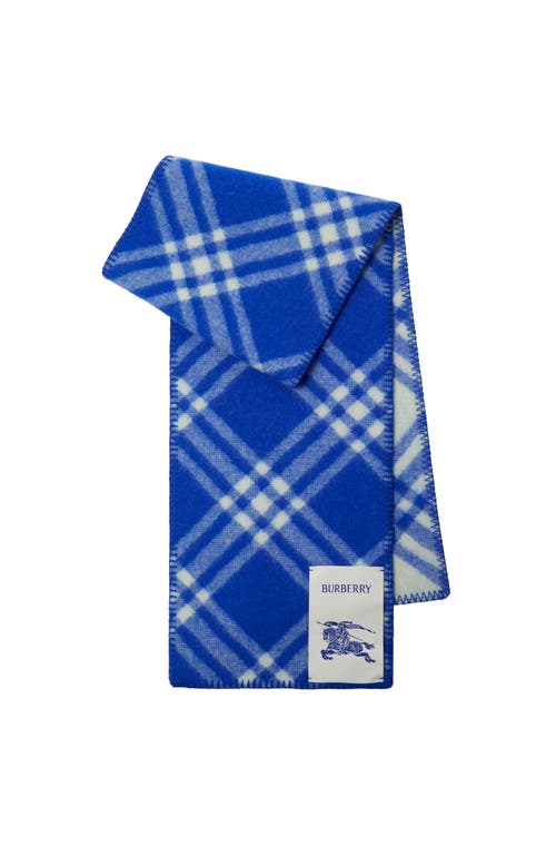 Burberry Check-print Wool Scarf In Knight