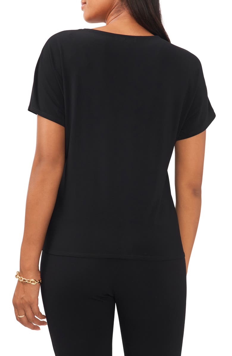 Chaus Tie Front V-Neck Top, Alternate, color,