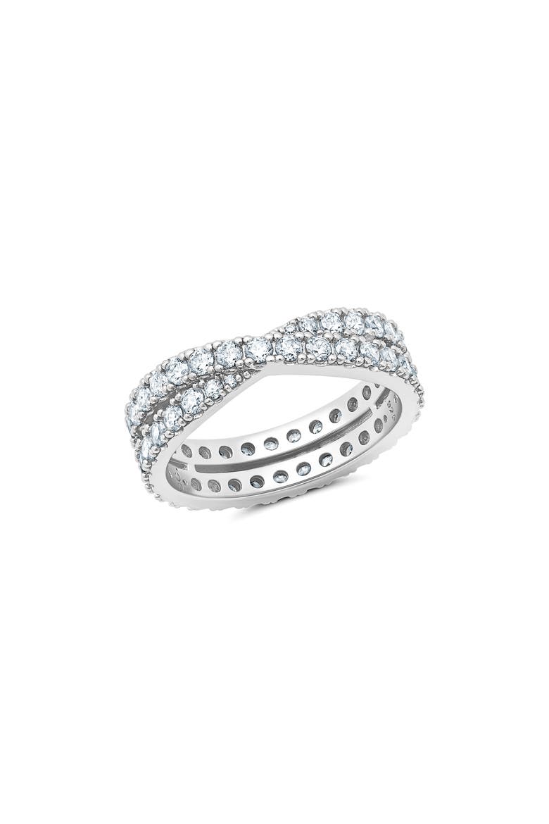 Grace Cubic Zirconia Eternity Ring, Main, color, PURE PLATINUM/ CLEAR STONE