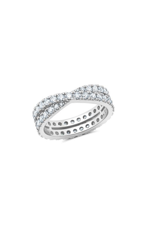 Crislu Grace Cubic Zirconia Eternity Ring In Metallic