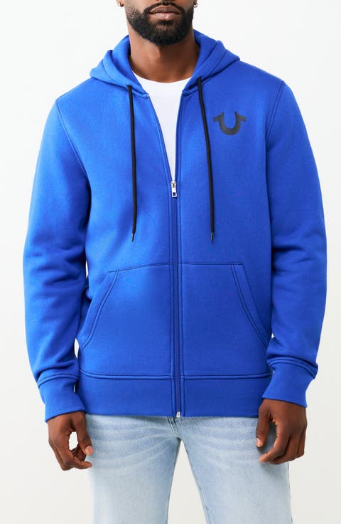 Contrast Stitching Zip Hoodie