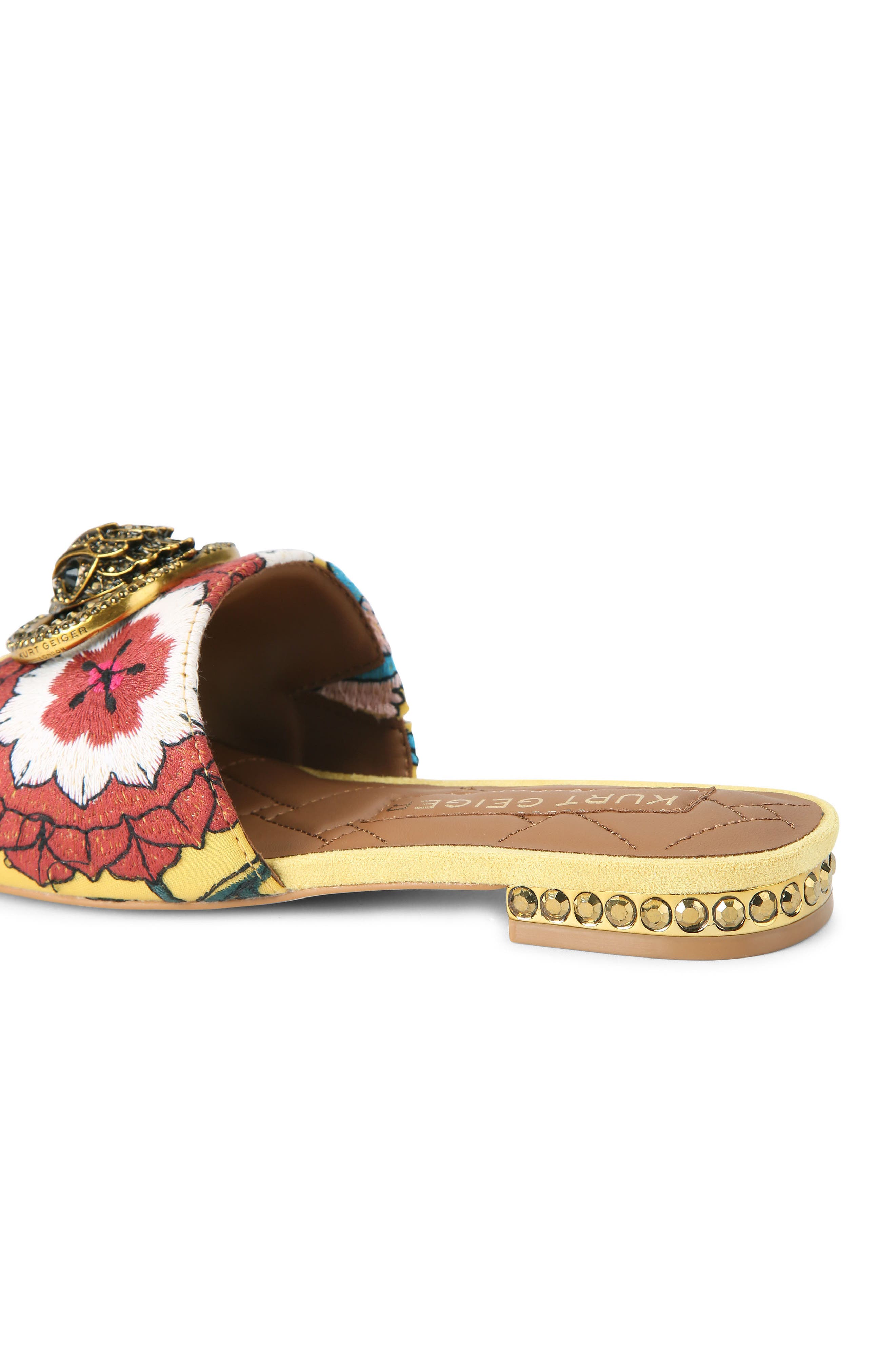 Kurt Geiger London Chelsea Leather Slide Sandal, Alternate, color, Yellow