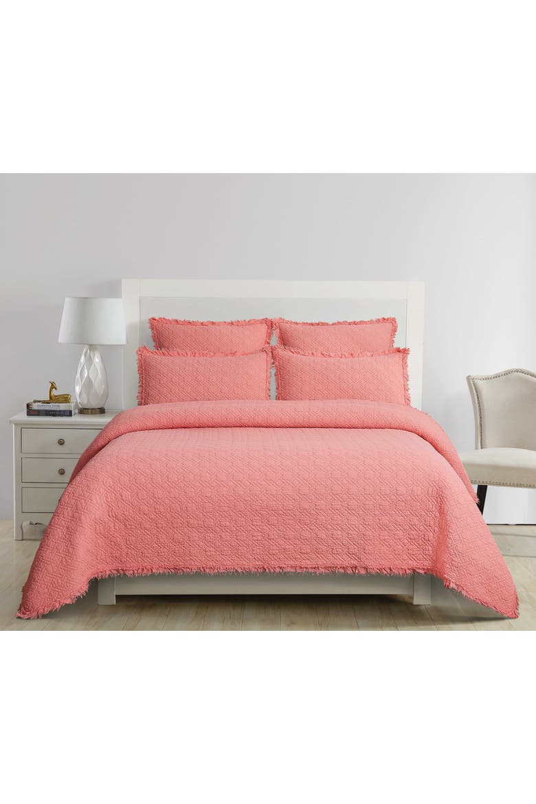 26" x 26" Trellis Peony Cotton Euro Sham Set - Machine Washable, Alternate, color, Pink