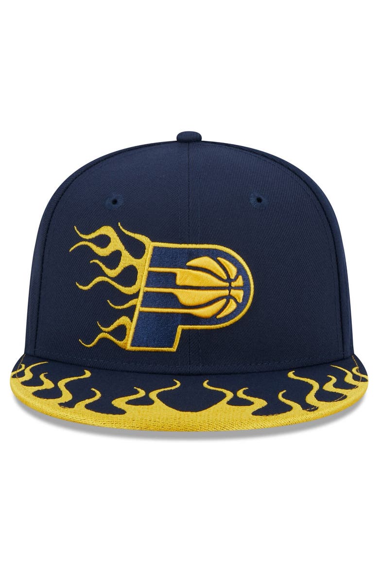 Men's New Era Navy Indiana Pacers  Rally Drive Flames 9FIFTY Snapback Hat, Alternate, color, Navy