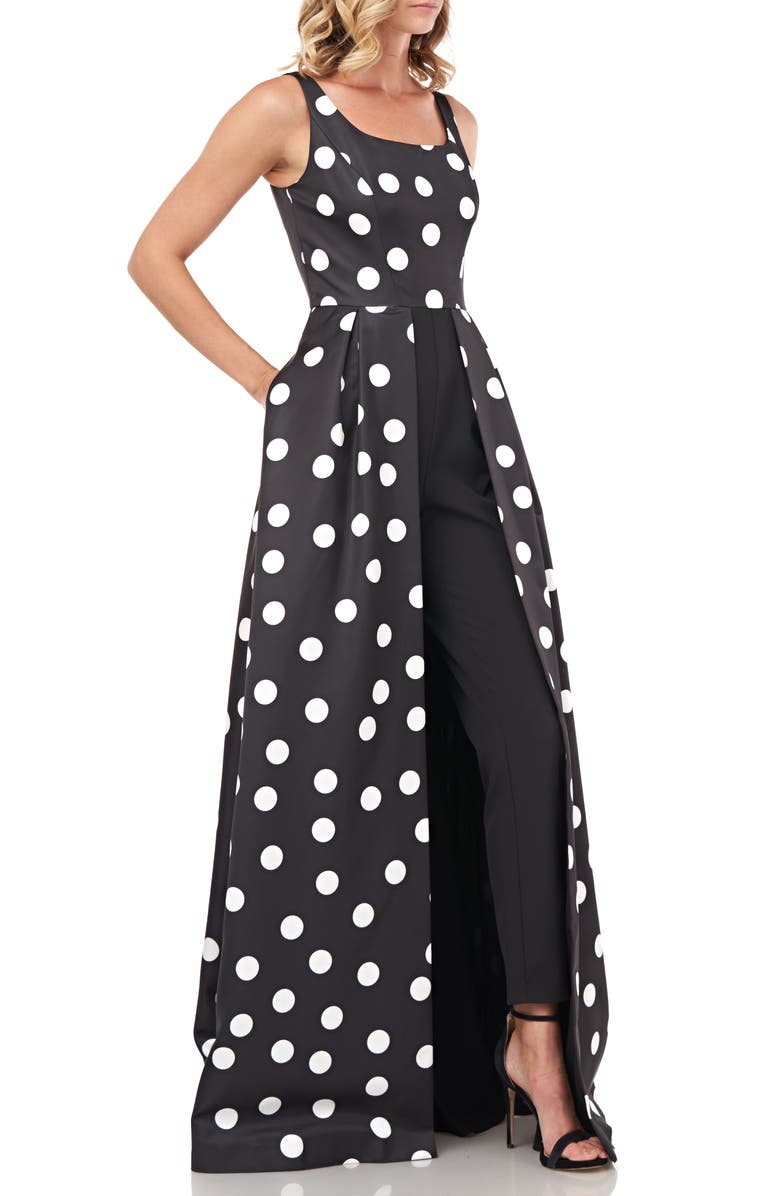 Kay Unger Kimberly Kay Polka Dot Jumpsuit, Alternate, color, 