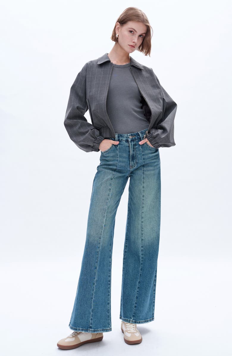 Bayeas Aria High Waist Wide Leg Jeans, Alternate, color, 