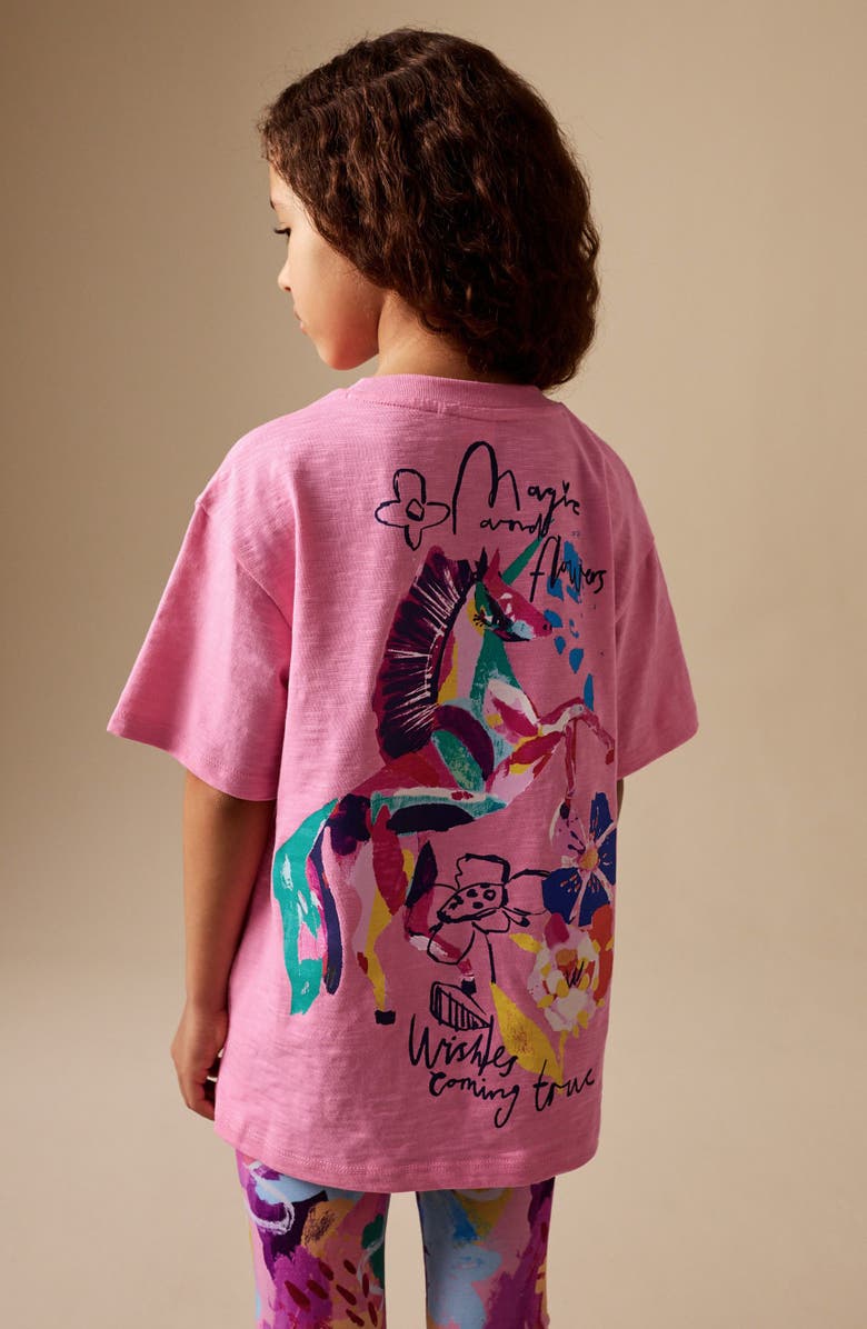 NEXT Kids' Unicorn Graphic T-Shirt & Leggings Set, Alternate, color, Pink