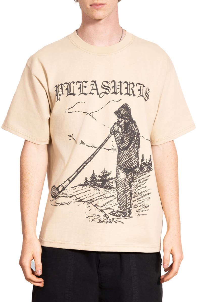 PLEASURES Pipe Graphic T-Shirt, Main, color, Sand